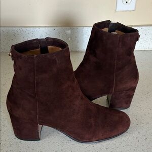 Coach Dark Brown Suede Ankle Booties